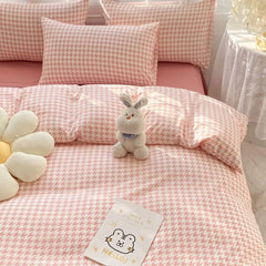 Green Grid Duvet Cover Set Ins Soft Bed Sheet Pillowcases No Filler Twin Queen Size New Spring Adult Kids Bedding Linens