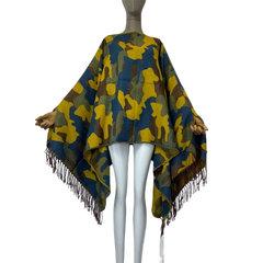 Vibrant Camouflage Poncho Cardigan - WINI