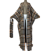 Cozy Plaid Kimono Cardigan - WINI