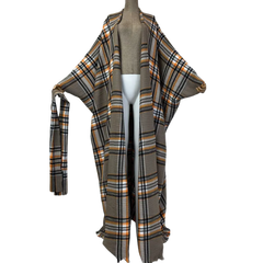 Cozy Plaid Kimono Cardigan - WINI