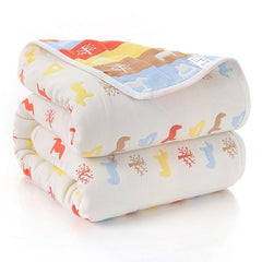 Summer bedspread 6 layer muslin towel cotton quilt children's baby plaid cool blanket air conditioning thin comforter 90