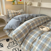 Wash Cotton Bedding Set Duvet Cover Pillowcases Bed Sheet Set Soft Comforter Cover Bed Linens Set Queen King Size Nordic Style