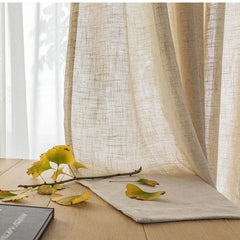 Modern Linen Curtain for Living Room Bedroom pure color cotton linen curtains tulle fabrics custom gauze semi-shading ramie yarn
