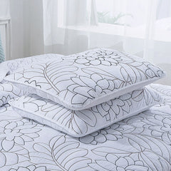 100% Cotton Embroidered Solid Color Flower 3pcs Printed Quilted Quilt Pillowcase Free Shipping