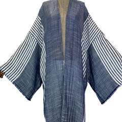 Cozy Striped Kimono Cardigan - WINI