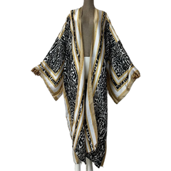 Elegant Leopard Print Oversized Cardigan -WINI