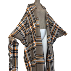 Cozy Plaid Kimono Cardigan - WINI