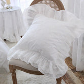 Off White Ruffle Lace Sofa Cushion Cover, Pillowcase, Decorative, Luxury, Home Decor