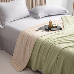 Cooling Blankets Smooth Air Condition Comforter Lightweight Summer Quilt with Double Side Cold & Cooling Fabric