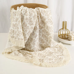 Baby Blankets Muslin Swaddle For Newborn Fringe Double Layer Cotton Summer Blanket Bed Comforter Infant Baby Stuff Bebe