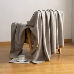 2025 new light luxury blanket living room nap sofa blanket bedside towel office aviation blanket paper pattern fish bone pattern