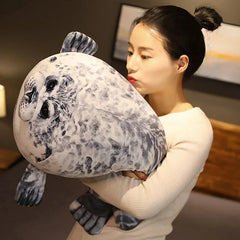 20CM Angry Blob Seal Pillow Chubby 3D Novelty Sea Lion Doll Plush Stuffed Toy Baby Sleeping Throw Pillow Gifts for Kids Girls