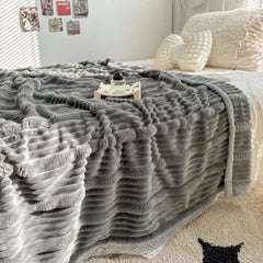 Winter Blanket Thickened Warm Fluffy Wool Leisure Blanket Home Thick Soft Bed Cover Knee for Office Sofa Coral Fleece Bedding