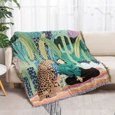 Rainforest Tiger Color Geometric Pattern Sofa Throw Blanket Abstract Decorative Hanging Tapestry Blankets Rug Home Decor