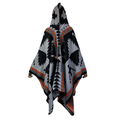 Pre Order : Hooded Midi Boho Poncho Cardigan - WINI