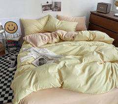 Gray Duvet Cover Set with 2pcs Pillowcase Soft Washed Cotton Comforter Quilt Cover Pillow Case Double Queen King Size