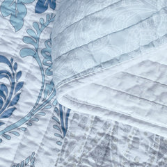 100% Cotton Modern Minimalist Light Blue 3pcs Printed Quilted Quilt Pillowcase Free Shipping