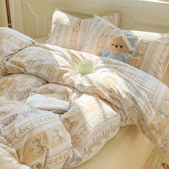 New Lattice Duvet Cover Set with Sheet Pillowcases No Filling Warm Bed Linen Twin Full Queen Size Grid Home Bedding Set