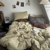 2025 new cotton-colored woven jacquard herringbone slanted bed sheet four-piece set - Maillard series washable fabric