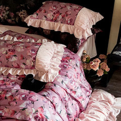 100% Cotton! Floral Bedding Set Romantic For Women Duvet Cover Set 4pcs Bedding for Winter Bed Sheet Pillowcases Home Textiles
