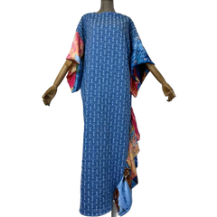 Chic Ruffled Denim Kaftan Dress - WINI
