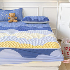 High Quality Thicken Latex Fitted Bed Sheet Set for Summer Cool Own Bed Mat Kit Soft Breathable Cooling Mattress Protector Cover