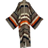 Warm Striped Maxi Kimono Cardigan - WINI