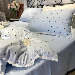 2025 New Knitted Cotton Bedding Set 1.2m 1.5m 1.8m Size Bed For Girls Women Room Decoration Bed Sheets With Pillowcases
