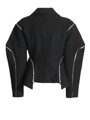 Zipper Splicing Deconstructed Irregular Suit Jacket