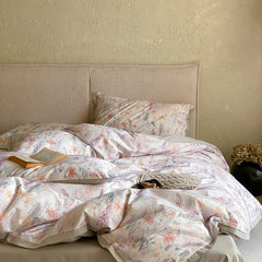 Egyptian Cotton Underwear Bedding Sets Linens Queen King Ru Size Print Sheet Pillowcase Blanket Cover Set