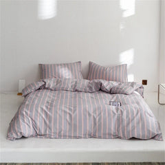 Nordic Grey Blue Stripes Duvet Cover Set Cotton Queen King Size Bedding Set Bedlinens Sheet Pillowcases