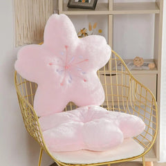 45cm New Pink Sakura Plush Pillow Kawaii Flowers Plush Pillow Mat Lifelike Soft Cherry Blossom Cushion Plushie Props