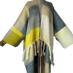 Plaid Tassel Cardigan - WINI