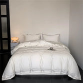 1200TC Embroidered Egyptian Cotton Bedding Set 4pcs King Queen Size Solid Sheet Duvet Cover Pillowcase Bed Linens