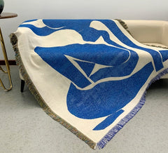 160x130cm Ins Style Throw Blanket for Sofa Bed Vintage Knitted Tassels Tapestry Jacquard Camping Blankets Outdoor Pinnic Mat