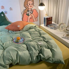 100% Cotton Bedding Set Duvet Cover Bed Sheet Pillowcase Skin Friendly Quilt Cover Set Bedroom Decor King Size Double Bed Sets