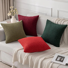 Dark Green Throw Pillow Covers 16x16 Inch Decorative Couch Cushion Cover Soft Corduroy Boho Home Decor for Bed Sofa Living Room