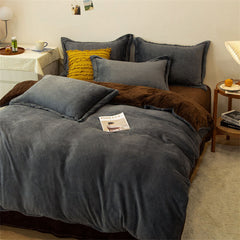 Winter Warm Duvet Cover Queen Size Bed Coral Fleece Quilt Cover King Size Bed Flannel Comforter Case Flannel Blanket Bedding