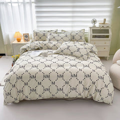 Floral Print Brushed Home Bedding Set Simple Fresh Comfortable Duvet Cover Set with Sheet Comforter Covers Pillowcases Bed Linen