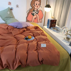 100% Cotton Bedding Set Duvet Cover Bed Sheet Pillowcase Skin Friendly Quilt Cover Set Bedroom Decor King Size Double Bed Sets