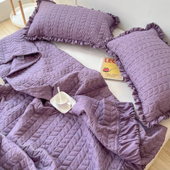 Korean Style Quilted Summer Quilt Blanket Lightweight Cooling Air-conditioning Comforter Quilt Soft Thin Quilt Machine Washable