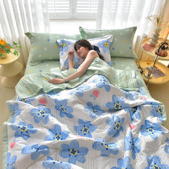 High Quality Summer Quilts Quilting Mechanical Wash Single Double Blanket Bed Quilt Soft Skin Friendly Adults Childs Comforter
