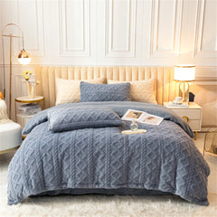 Milk Velvet Bedding Set Jacquard Tafu Velvet Thicken Winter Warm Four Piece Sets Quilt Cover Bed Linen Pillowcase Bedroom Decor