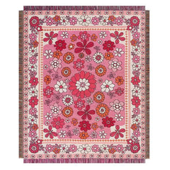 Kawaii Blanket Sofa Cover Cat Strawberry Blanket Knitted Linen Bedspread Sofa Towel Mat Tapestry Christmas For Home Decoration