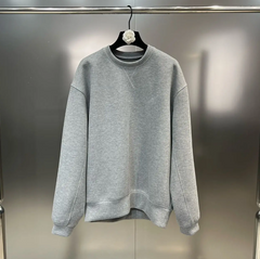 Solid Round Neck Long Sleeve Pullover Sweatshirt + Wrap Hip Skirt