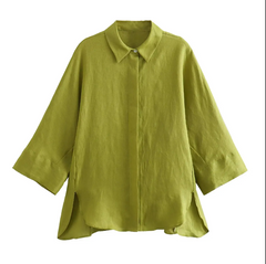 Retro Long Sleeved Shirt + Elastic Waist Pants