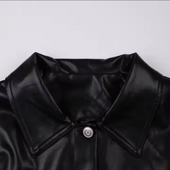 Detachable Denim Cropped Leather Jacket