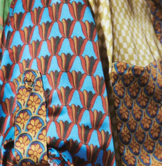 Vintage Multi Print Button-Up Shirt and Pants Set