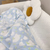 INS Blanket Cartoon Moon Star Printed Throw Flannel Blanket Office Sofa Blanket Soft Bedding For Adults Children Plush Bedspread