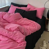 Nordic Princess Pink Bedding Set Girls Boys Single Double Size Flat Sheet Duvet Cover Pillowcase Bed Linens Home Textile